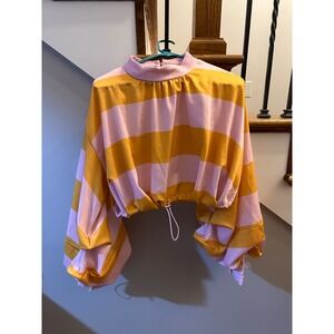 jj's fairyland‎ boutique cropped blouse large NWT